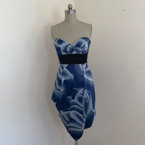 BCBG MaxAzria Blue Silk Cocktail Dress NWOT sz 6